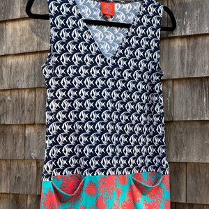 Tracy Negoshian - Cheery V-Neck tank dress with pockets